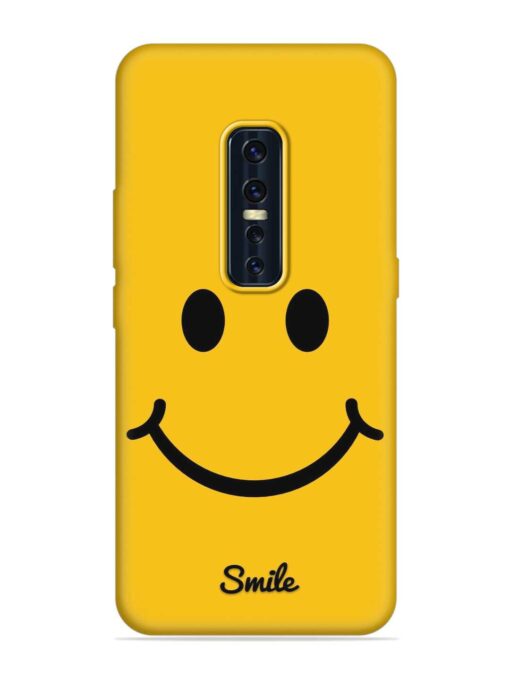 Yellow Smiley Embossed Soft Silicone Case for Vivo V17 Pro Zapvi