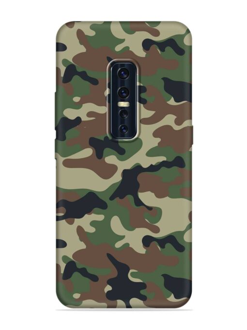 Army Military Camouflage Dark Green Embossed Soft Silicone Case for Vivo V17 Pro Zapvi