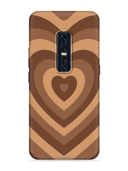 Brown Heart Embossed Soft Silicone Case for Vivo V17 Pro Zapvi