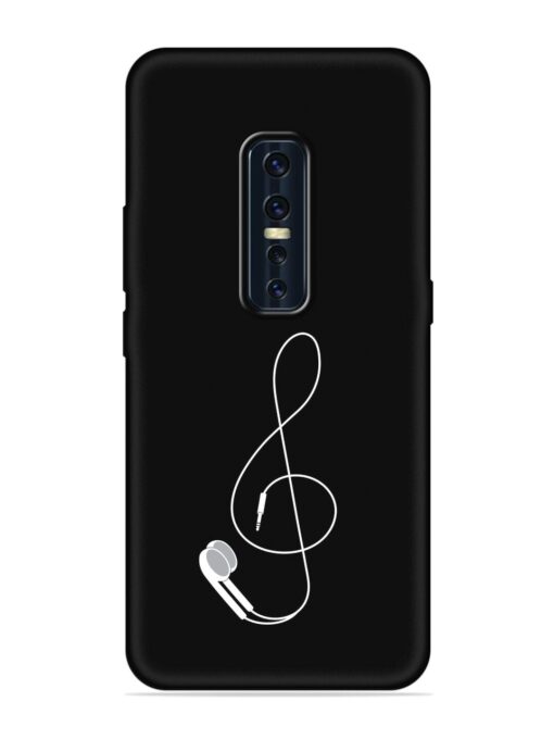 Music Earphone Vector Embossed Soft Silicone Case for Vivo V17 Pro Zapvi