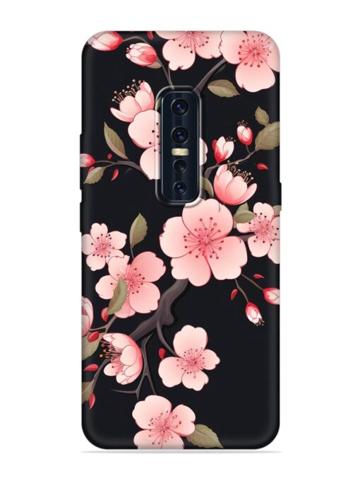 Cherry Blossom Embossed Soft Silicone Case for Vivo V17 Pro Zapvi