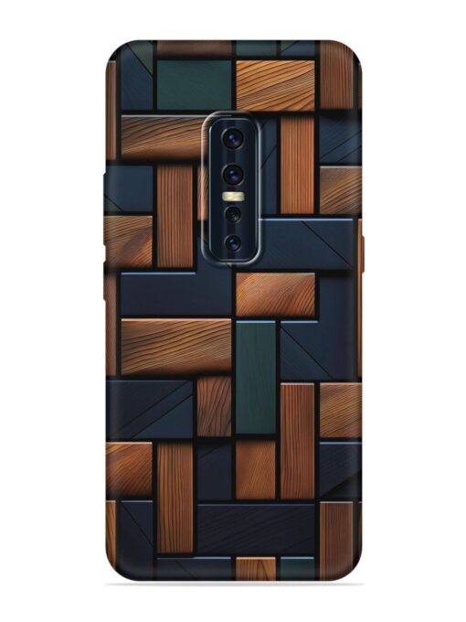 Wooden Background Cubes Embossed Soft Silicone Case for Vivo V17 Pro Zapvi