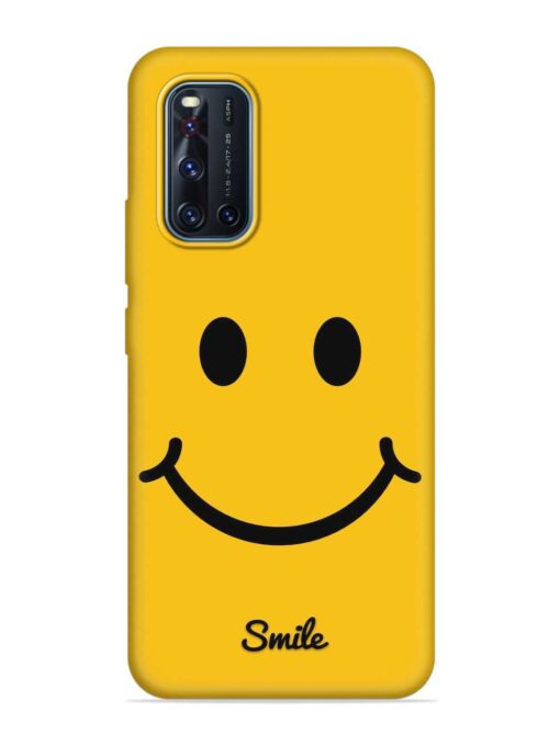 Yellow Smiley Embossed Soft Silicone Case for Vivo V19