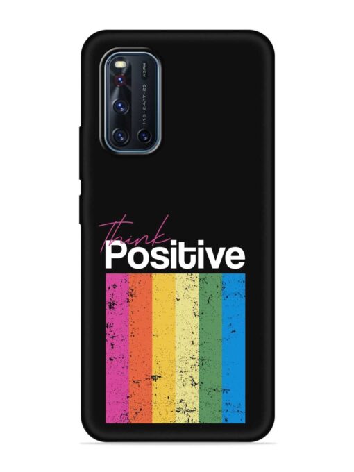 Think Positive Typography Embossed Soft Silicone Case for Vivo V19 Zapvi