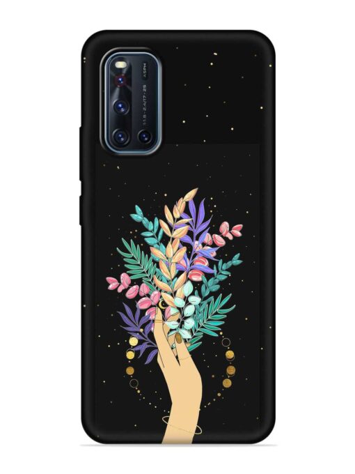 Flower On Hand Embossed Soft Silicone Case for Vivo V19 Zapvi