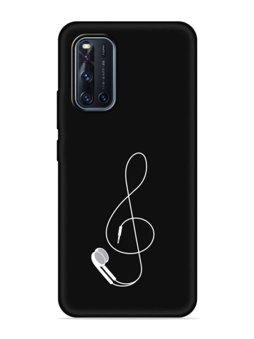 Music Earphone Vector Embossed Soft Silicone Case for Vivo V19 Zapvi