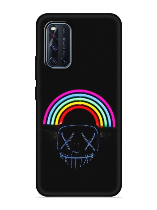 Mask Rainbow Embossed Soft Silicone Case for Vivo V19 Zapvi