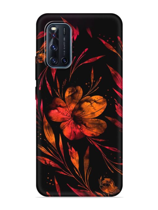 Red Flower Painting Embossed Soft Silicone Case for Vivo V19 Zapvi