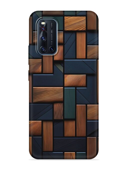 Wooden Background Cubes Embossed Soft Silicone Case for Vivo V19 Zapvi