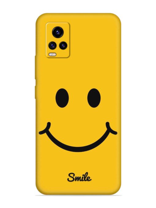 Yellow Smiley Embossed Soft Silicone Case for Vivo V20 Zapvi