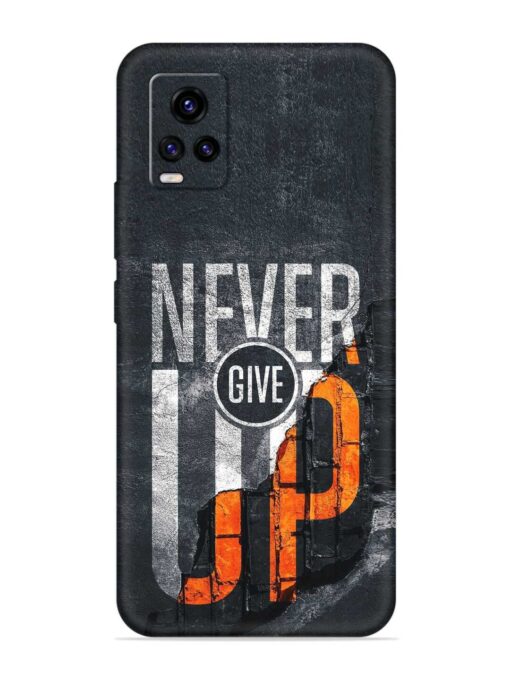 Never Give Up Embossed Soft Silicone Case for Vivo V20 Zapvi