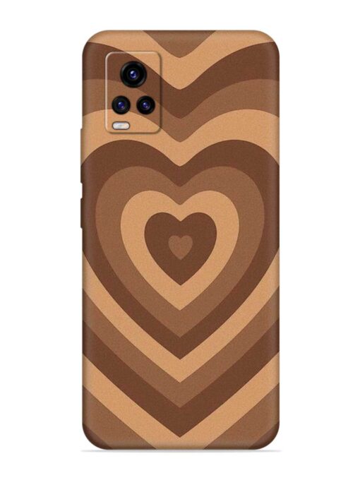 Brown Heart Embossed Soft Silicone Case for Vivo V20 Zapvi