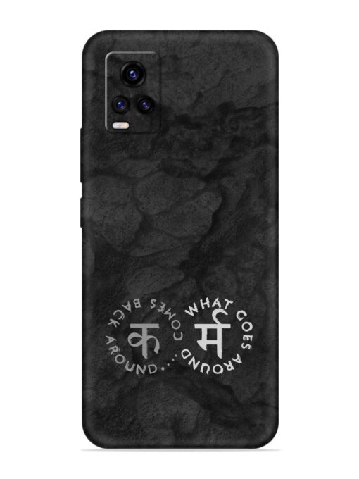 Karma Hindi Word Embossed Soft Silicone Case for Vivo V20 Zapvi