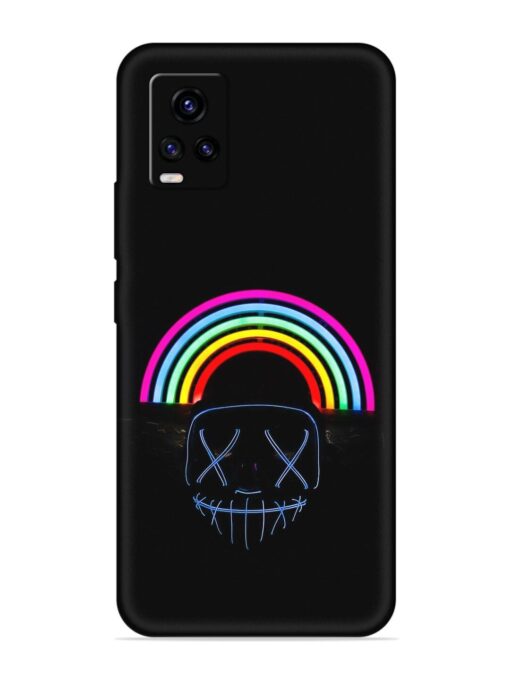 Mask Rainbow Embossed Soft Silicone Case for Vivo V20 Zapvi