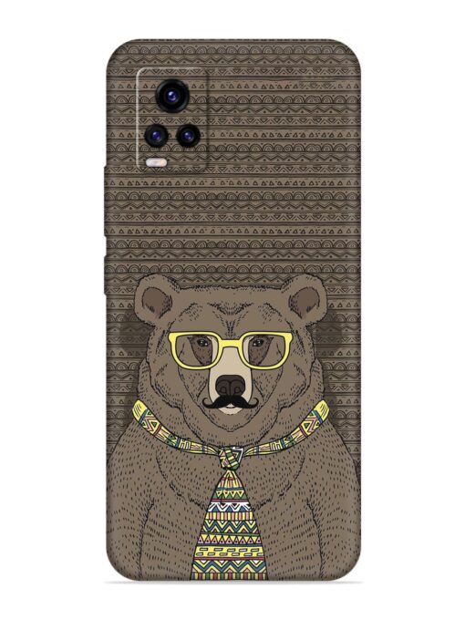 Grizzly Bear Embossed Soft Silicone Case for Vivo V20 Zapvi