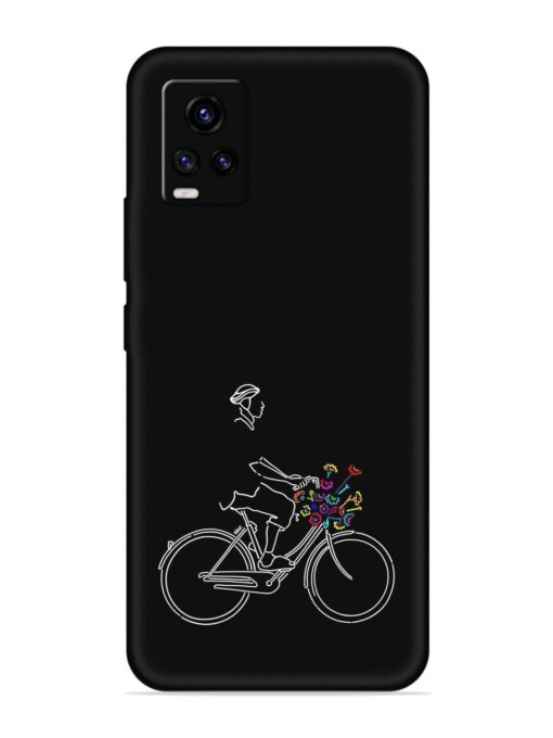 Minimalist Cycle Art Embossed Soft Silicone Case for Vivo V20 Zapvi