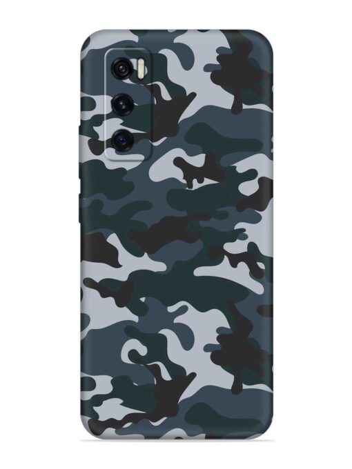 Dark Blue Army Military Art Embossed Soft Silicone Case for Vivo V20 Se Zapvi