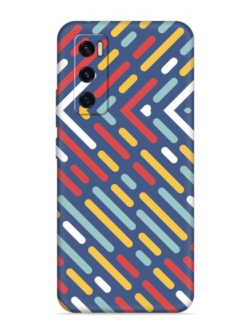 Colored Lines Embossed Soft Silicone Case for Vivo V20 Se Zapvi