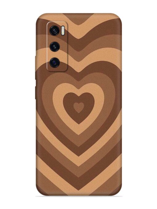 Brown Heart Embossed Soft Silicone Case for Vivo V20 Se Zapvi