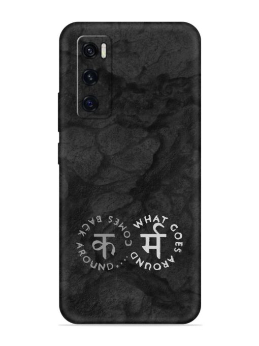 Karma Hindi Word Embossed Soft Silicone Case for Vivo V20 Se Zapvi