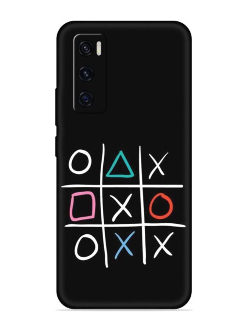 Super Neon Tic-Tac-Toe Embossed Soft Silicone Case for Vivo V20 Se Zapvi