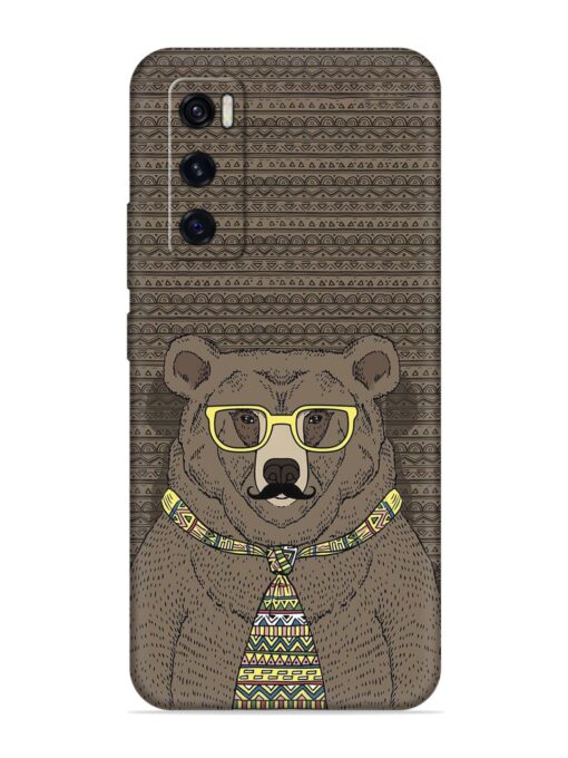 Grizzly Bear Embossed Soft Silicone Case for Vivo V20 Se Zapvi