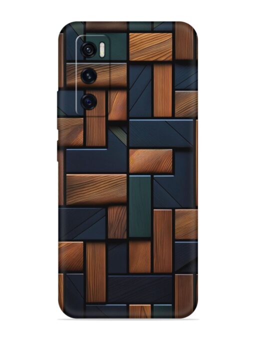 Wooden Background Cubes Embossed Soft Silicone Case for Vivo V20 Se