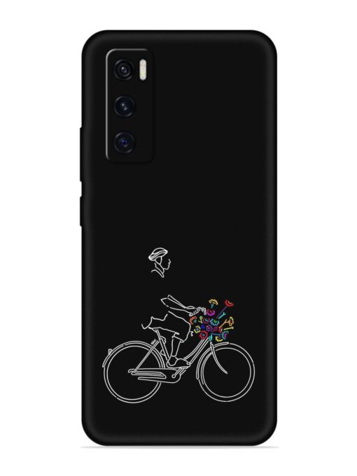 Minimalist Cycle Art Embossed Soft Silicone Case for Vivo V20 Se Zapvi