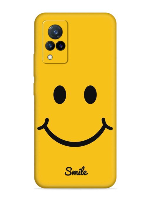 Yellow Smiley Embossed Soft Silicone Case for Vivo V21 (5G)