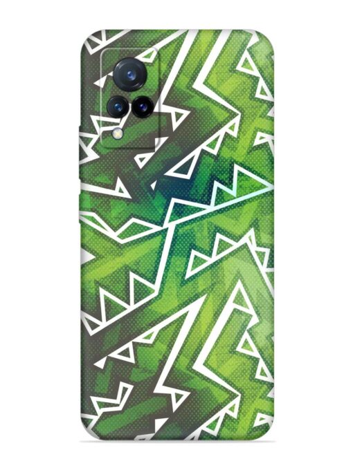 Green Graffiti Seamless Embossed Soft Silicone Case for Vivo V21 (5G) Zapvi