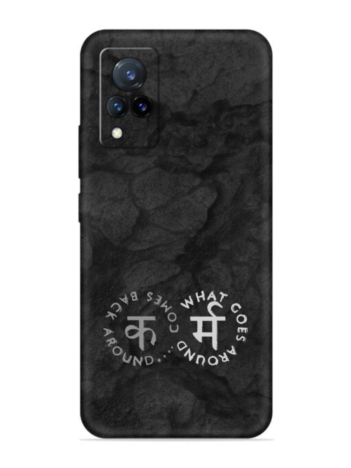 Karma Hindi Word Embossed Soft Silicone Case for Vivo V21 (5G) Zapvi