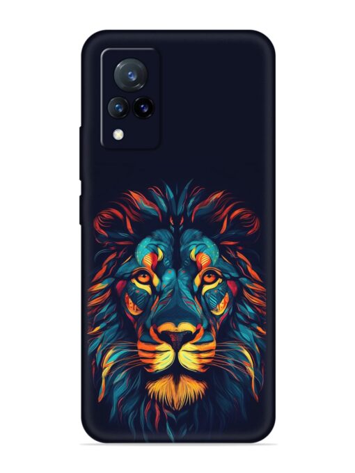 Colorful Lion Embossed Soft Silicone Case for Vivo V21 (5G)