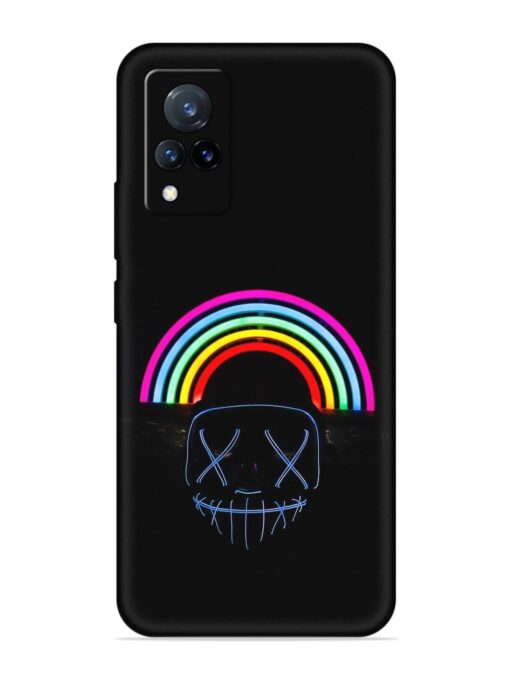 Mask Rainbow Embossed Soft Silicone Case for Vivo V21 (5G) Zapvi