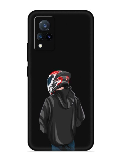 Motorcycle Rider Embossed Soft Silicone Case for Vivo V21 (5G)