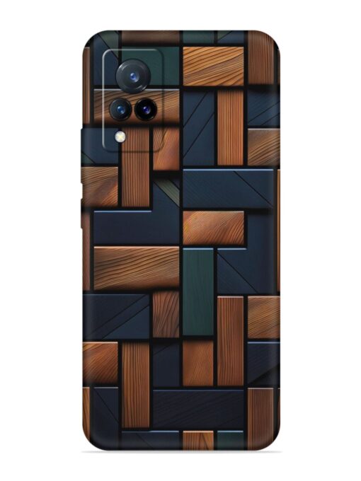 Wooden Background Cubes Embossed Soft Silicone Case for Vivo V21 (5G) Zapvi