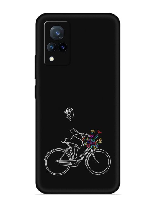 Minimalist Cycle Art Embossed Soft Silicone Case for Vivo V21 (5G)