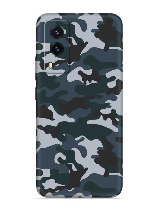 Dark Blue Army Military Art Embossed Soft Silicone Case for Vivo V21E (5G) Zapvi