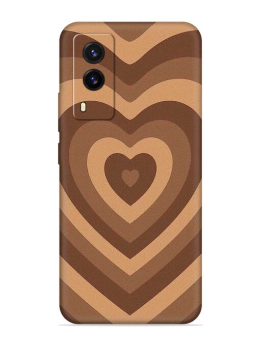 Brown Heart Embossed Soft Silicone Case for Vivo V21E (5G) Zapvi