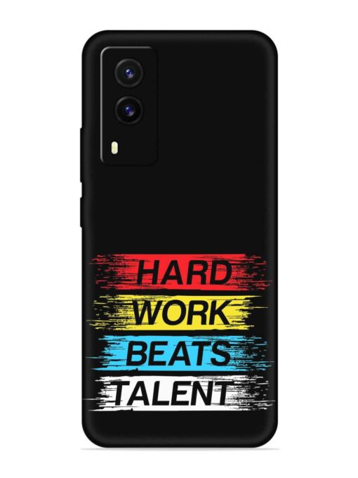 Hard Work Beats Embossed Soft Silicone Case for Vivo V21E (5G) Zapvi