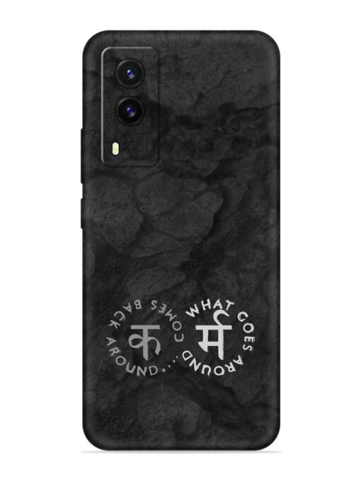 Karma Hindi Word Embossed Soft Silicone Case for Vivo V21E (5G) Zapvi