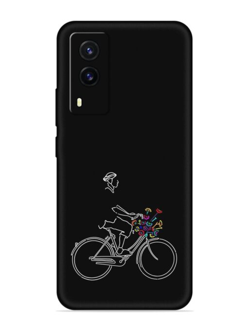 Minimalist Cycle Art Embossed Soft Silicone Case for Vivo V21E (5G) Zapvi