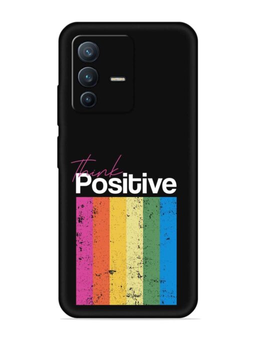 Think Positive Typography Embossed Soft Silicone Case for Vivo V23 (5G) Zapvi