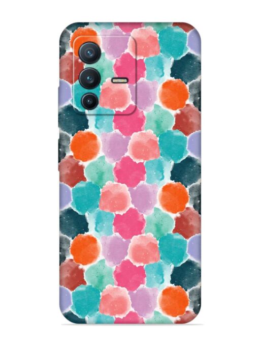 Colorful Seamless Pattern Embossed Soft Silicone Case for Vivo V23 (5G)