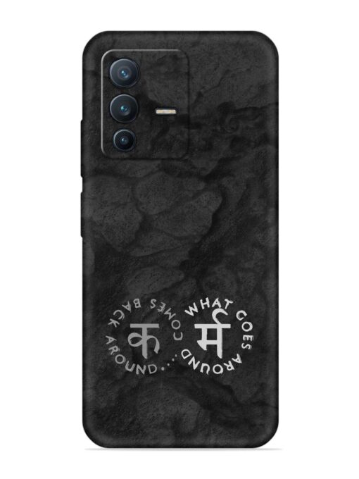 Karma Hindi Word Embossed Soft Silicone Case for Vivo V23 (5G) Zapvi