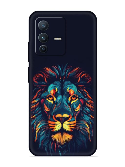 Colorful Lion Embossed Soft Silicone Case for Vivo V23 (5G)