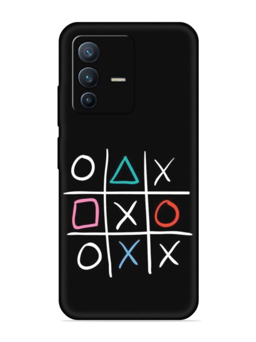 Super Neon Tic-Tac-Toe Embossed Soft Silicone Case for Vivo V23 (5G) Zapvi