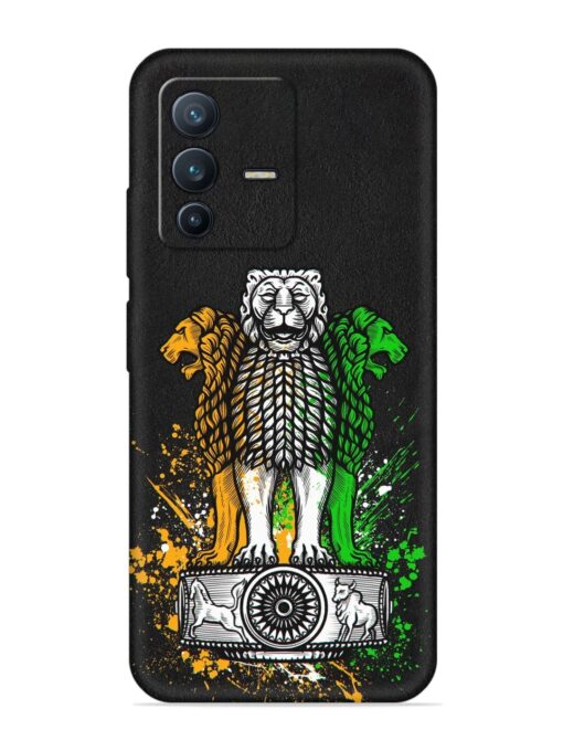 Pillars Of Ashoka Embossed Soft Silicone Case for Vivo V23 (5G)