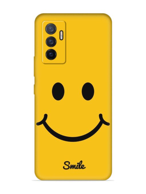 Yellow Smiley Embossed Soft Silicone Case for Vivo V23E (5G)