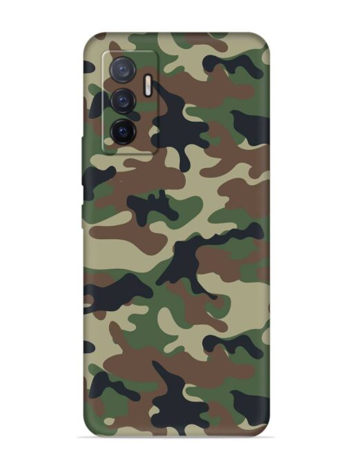 Army Military Camouflage Dark Green Embossed Soft Silicone Case for Vivo V23E (5G)