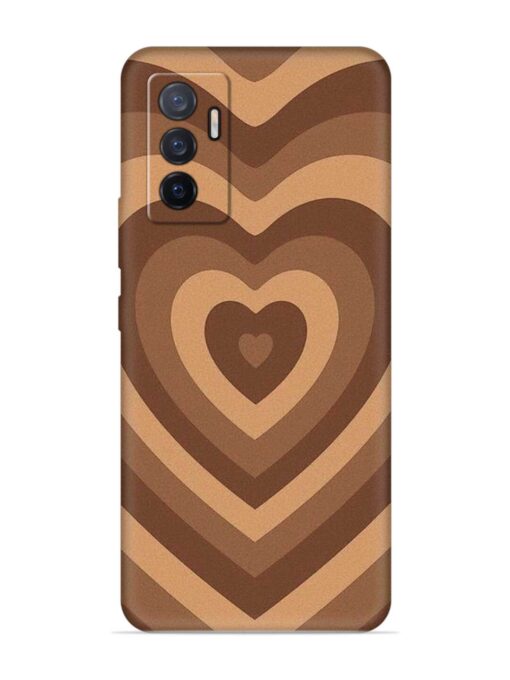 Brown Heart Embossed Soft Silicone Case for Vivo V23E (5G) Zapvi